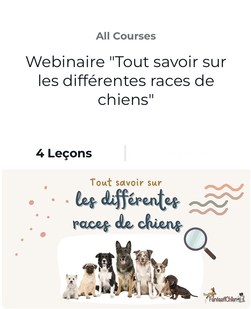 Webinaire "Tout savoir sur les différentes races de chiens" par FantastiChien